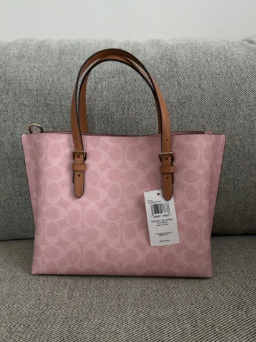 COACH Mollie Tote Bag 25 In Signature（CER24）Powder Pink - Picture 2 of 8